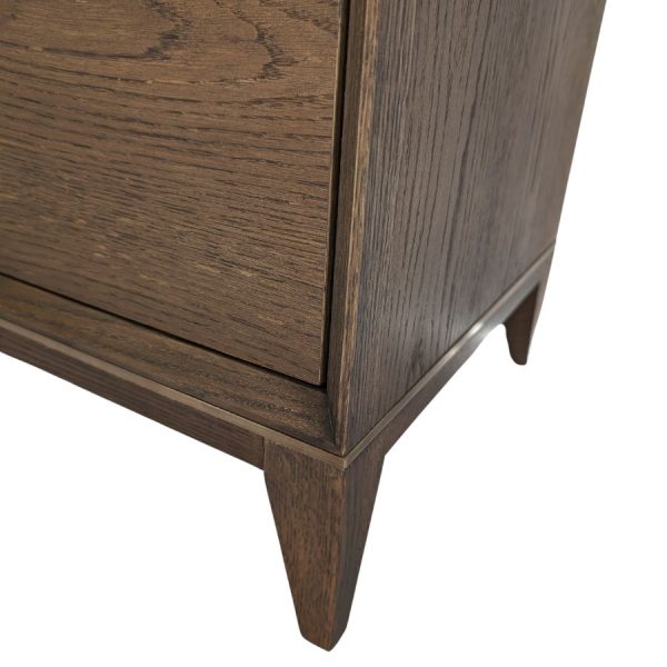 Wooden furniture with solid brass inlay